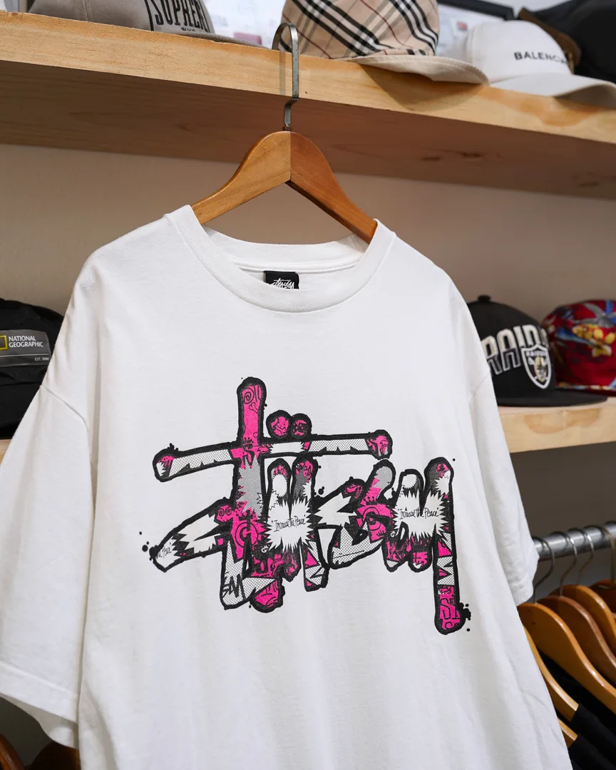 00's STUSSY COMIC LOGO TEE hover