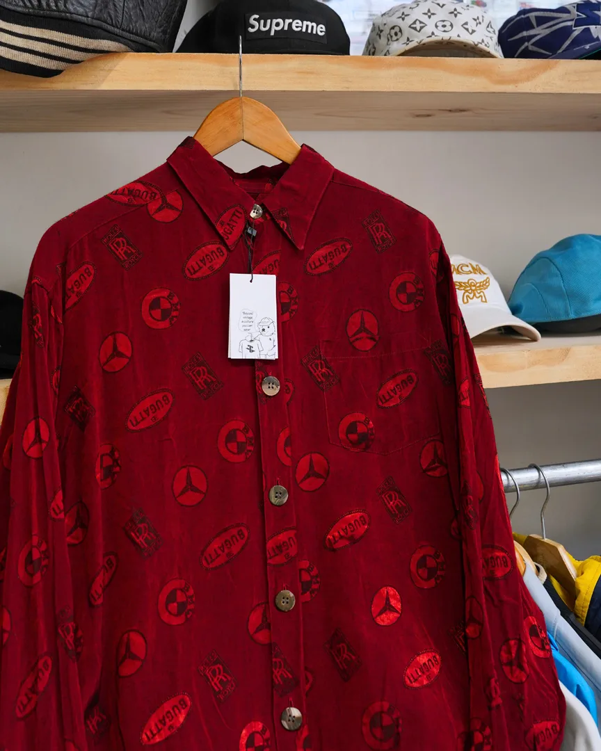 PAZZO SHIRTS CAR LOGO PRINT BUTTON-UP SHIRT