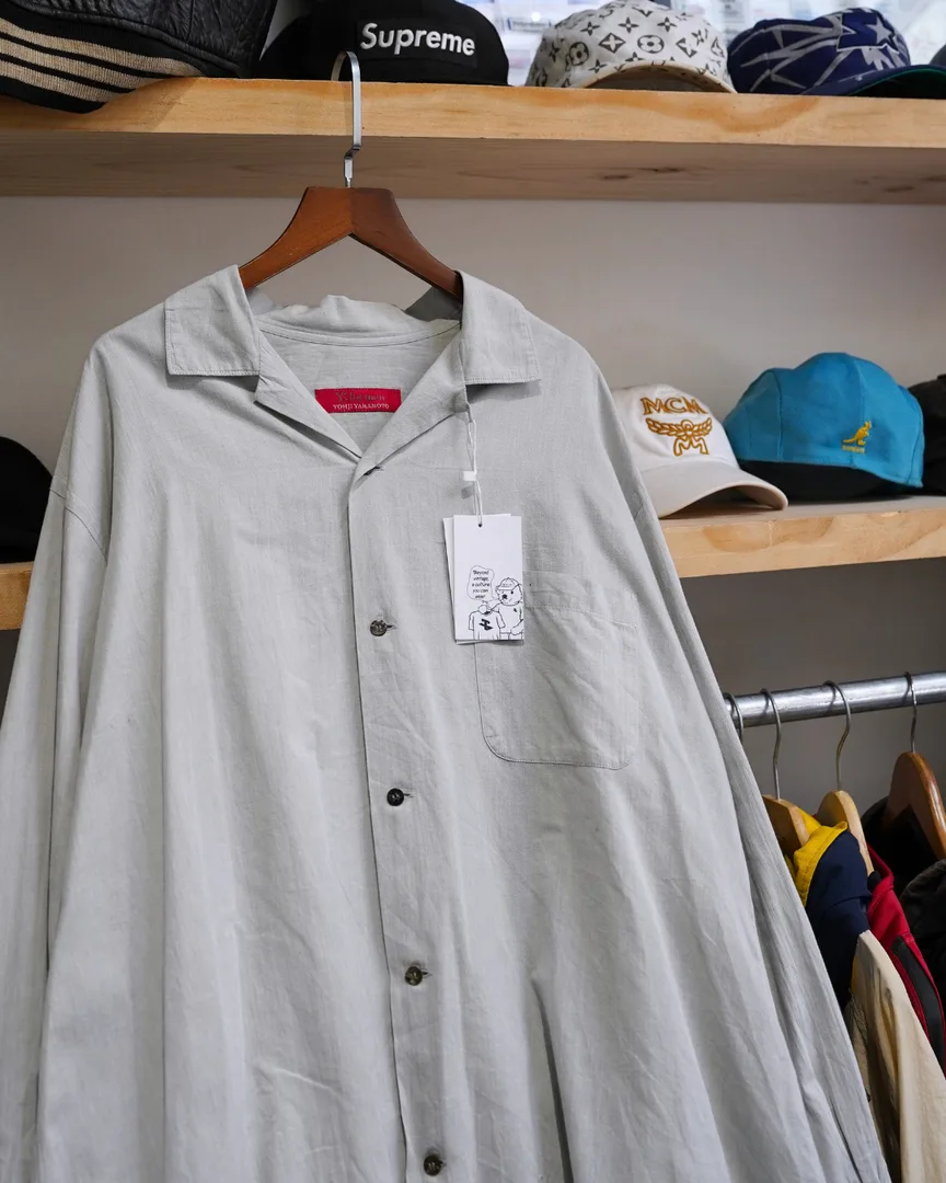 Y'S FOR MEN YOHJI YAMAMOTO OPEN COLLAR LONG-SLEEVE SHIRT