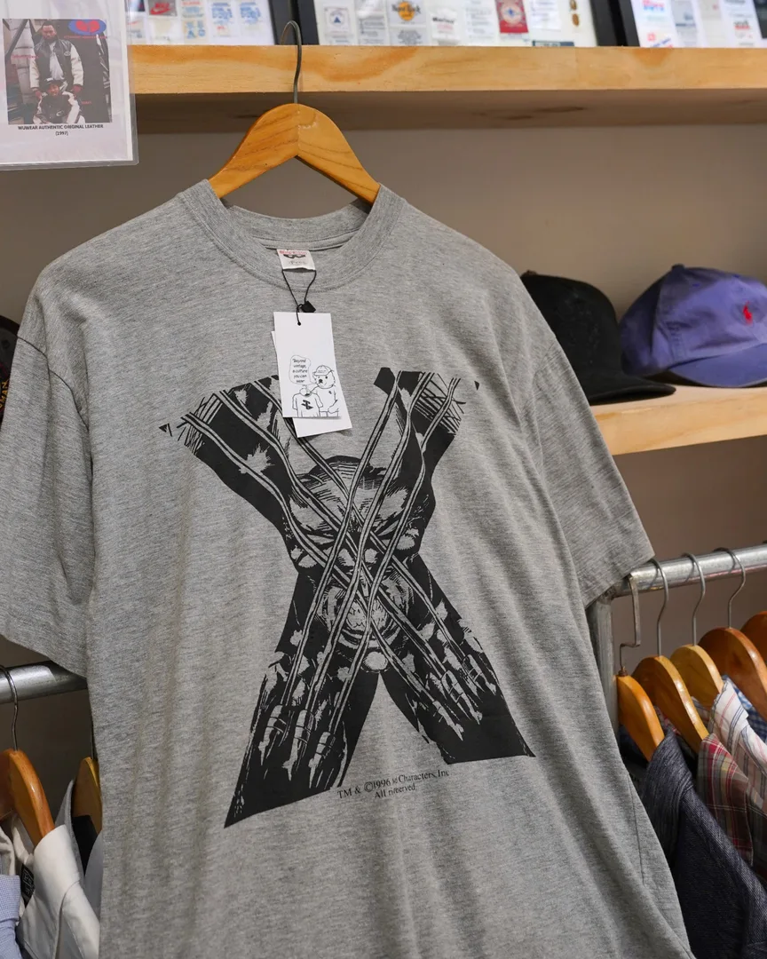 90S VINTAGE MARVEL X-MEN WOLVERINE GREY TEE