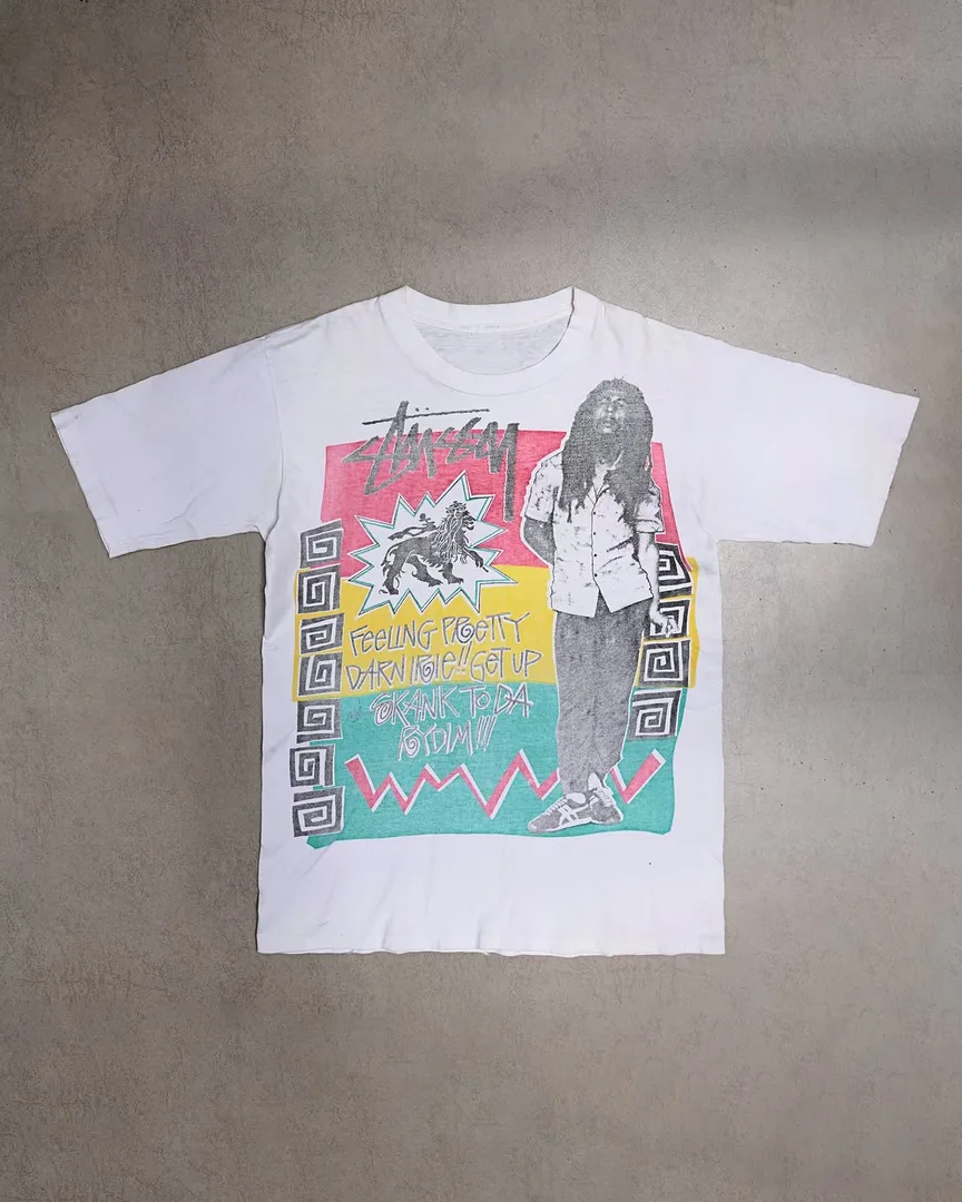 OG 80s STUSSY OVERALL RASTA "BOB MARLEY" TEE