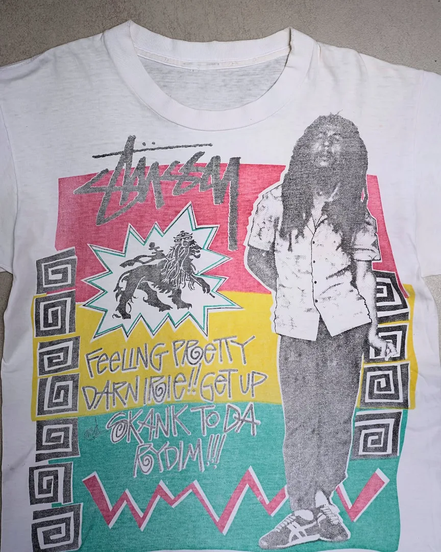 OG 80s STUSSY OVERALL RASTA "BOB MARLEY" TEE hover
